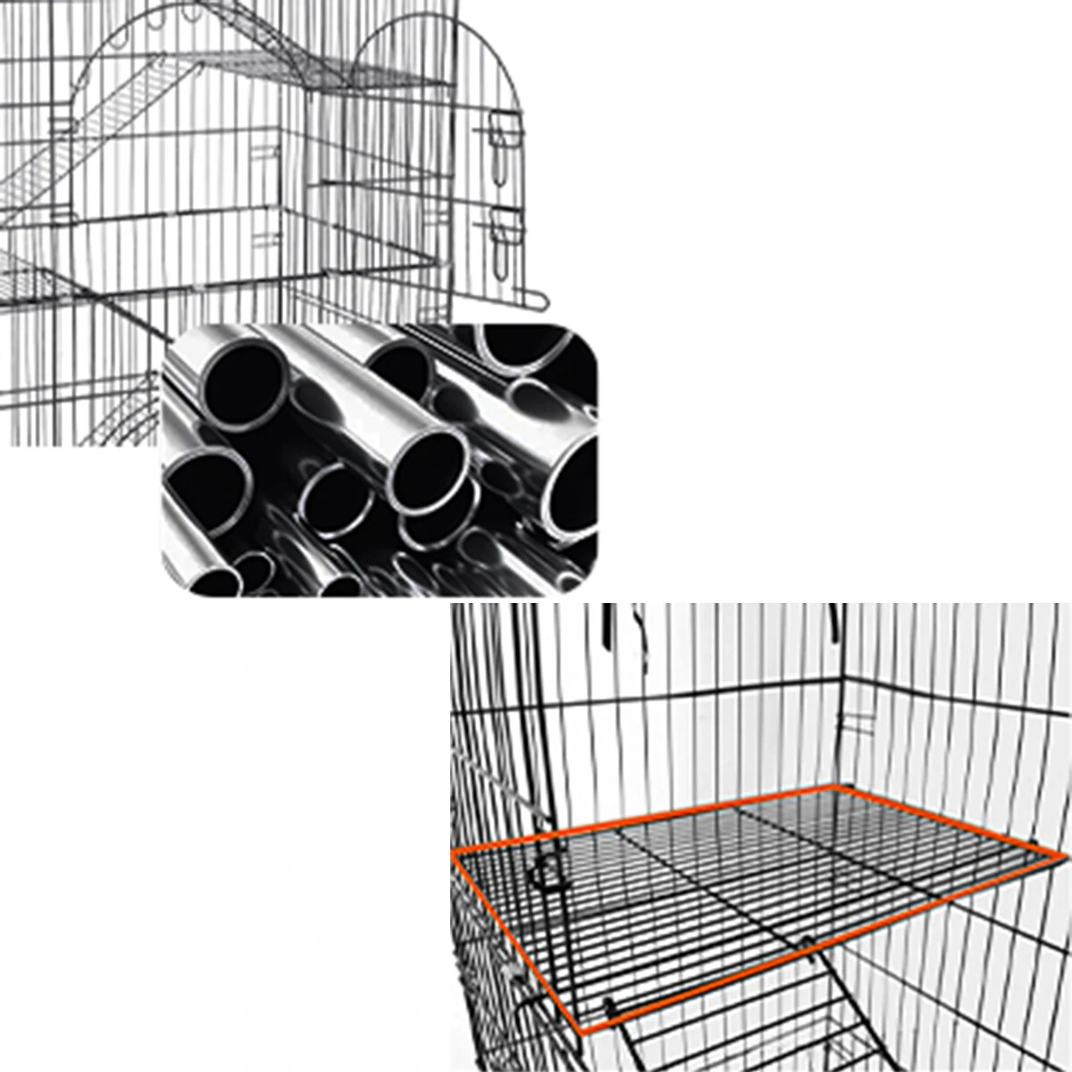 (image for) PawGiant Oversized 6 Tier Cat Cage 77" Tall 1-5 Cats w/Hammock, Cat Bed & 5 Ramp Ladders 5 Platforms 3 Front Door Tray Cat Litter Playpen Cat House Pet Pen
